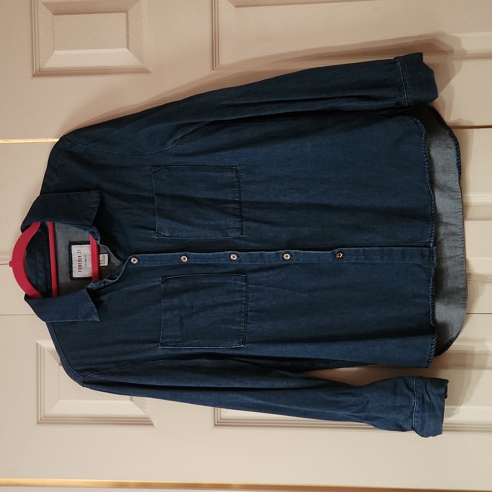 Women's denim button down shirt